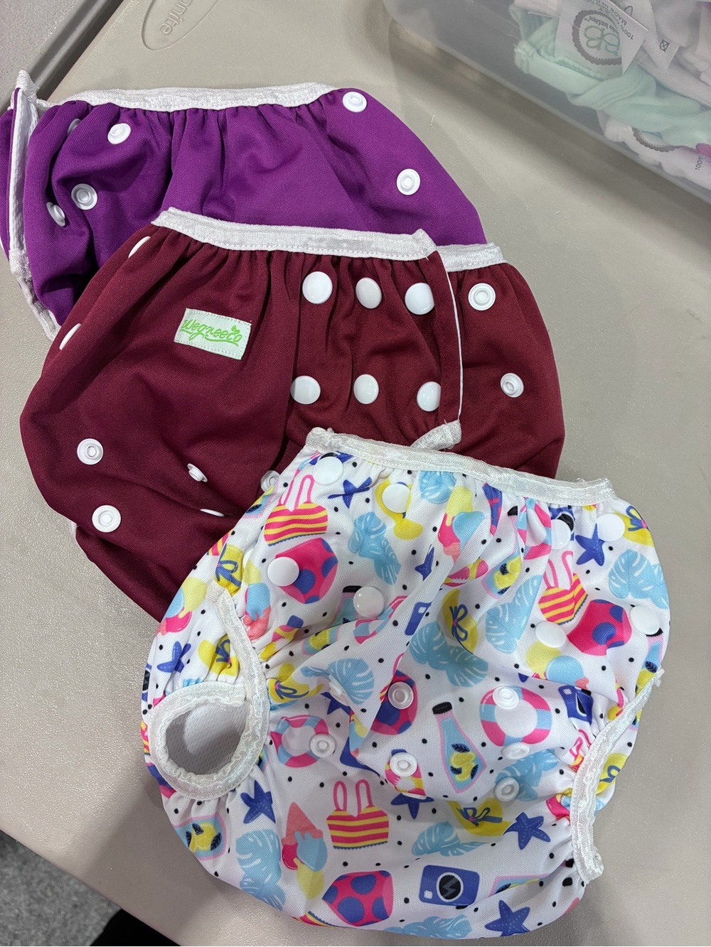 Reusable Swim Diaper - Purple, Maroon & Multi-Color - 18/24 months